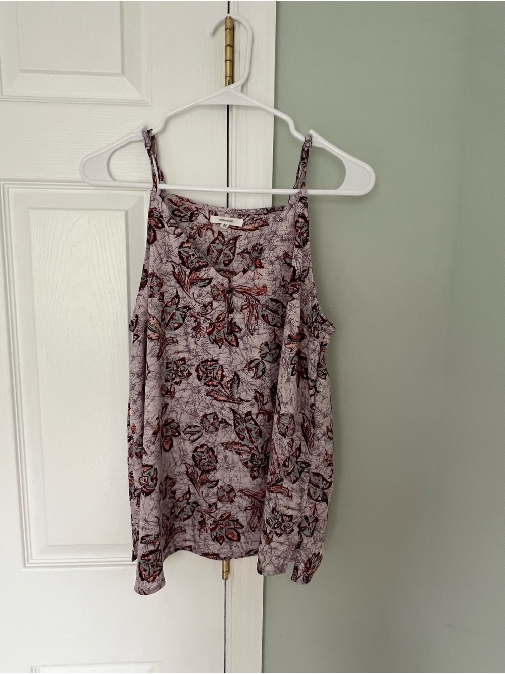 Maurices Floral Spaghetti Strap Tank Top - Mauve and Burgundy